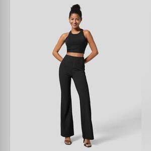 Halara Flex SculptKnit High Waisted Back Side Pocket Slight Flare Work Pants